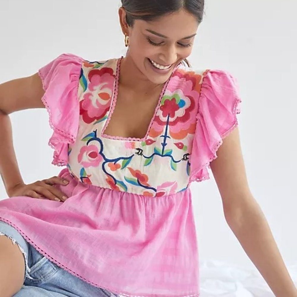NWT Plenty by Tracy Reese Babydoll Blouse